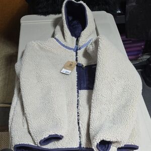 Cozy Cream and Purple Kids Jacket